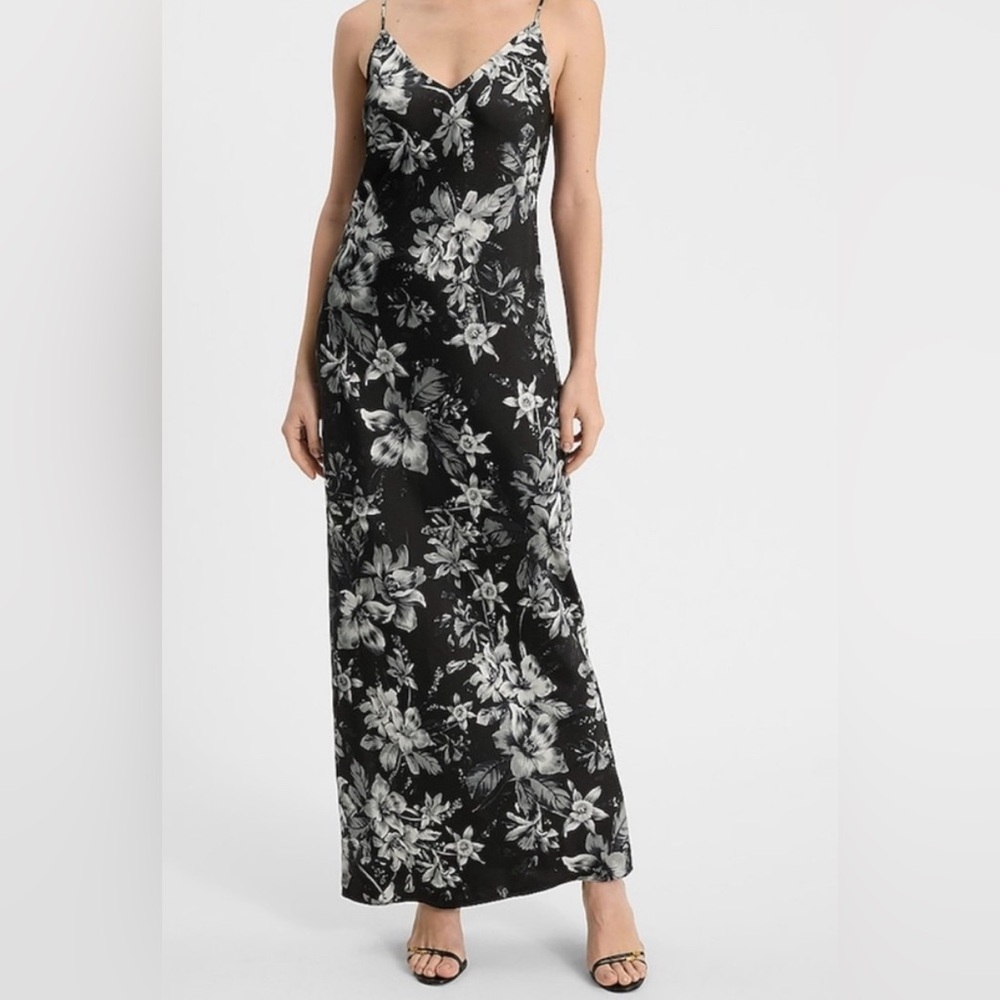 Express Monochrome Floral Dress